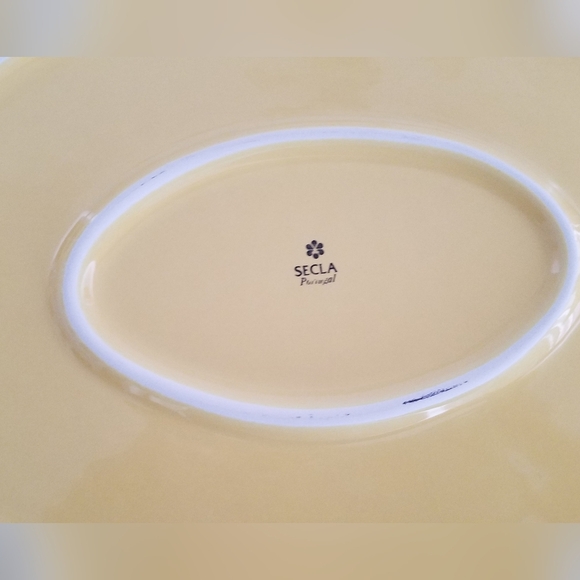 Secla Portugal Stoneware Serving Platter Dish Yellow 15" - Picture 7 of 7